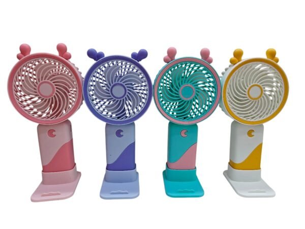 Mini Ventilateur Portable Rechargeable & Support Tél - Design Kawaii