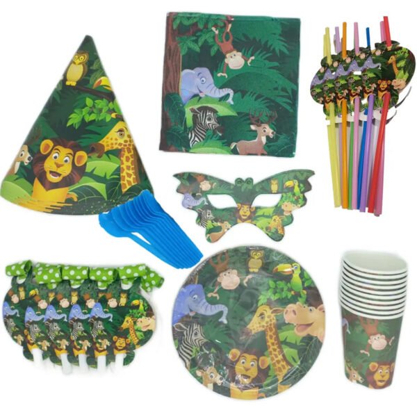 Pack anniversaire jungle 91 pièces