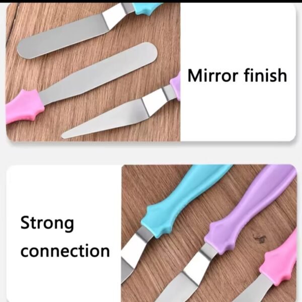 3 spatules à crème portables en acier inoxydable pour gâteau
