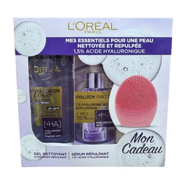 L’ORÉAL PARIS, PACK GEL NETTOYANT HYDRATANT, UN SÉRUM REPULPANT AVEC UNE BROSSE OFFERTE