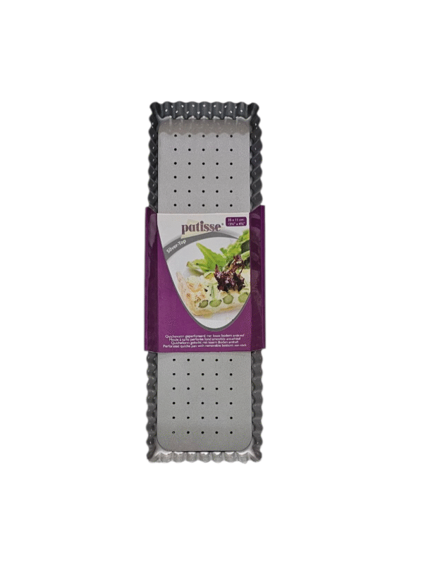 Moule à Tarte Rectangulaire Perforée Fond Amovible Silver-Top - Patisse