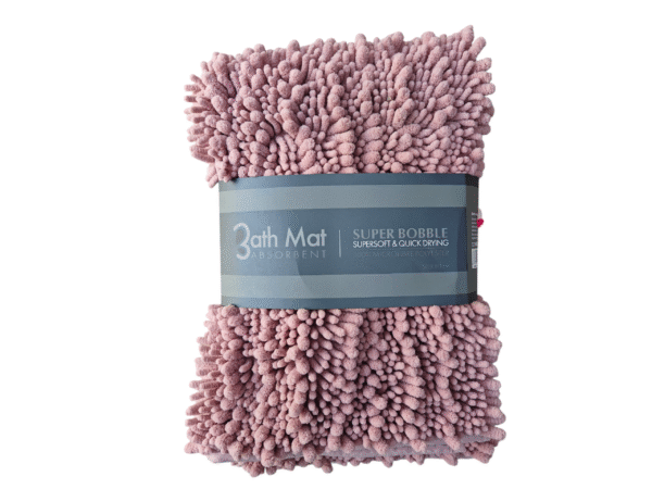 Tapis de bain 50X80Cm Spaghetti Microfibre rose et