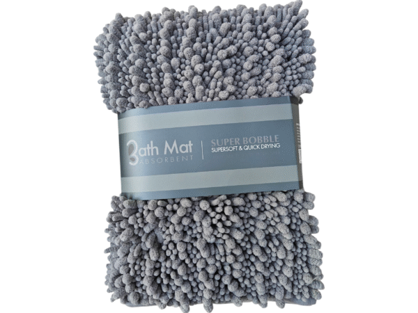 Tapis de bain 50X80Cm Spaghetti Microfibre gris Clair