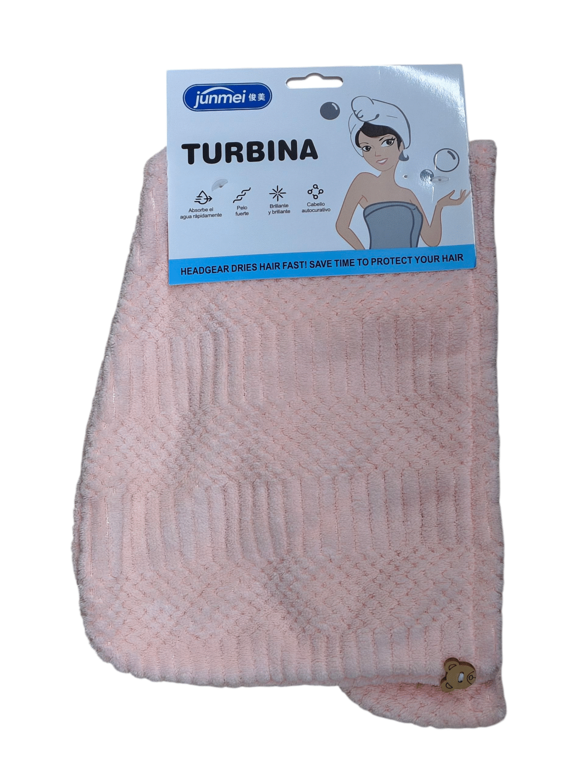 Junmei rose serviette pour cheveux – Image 1